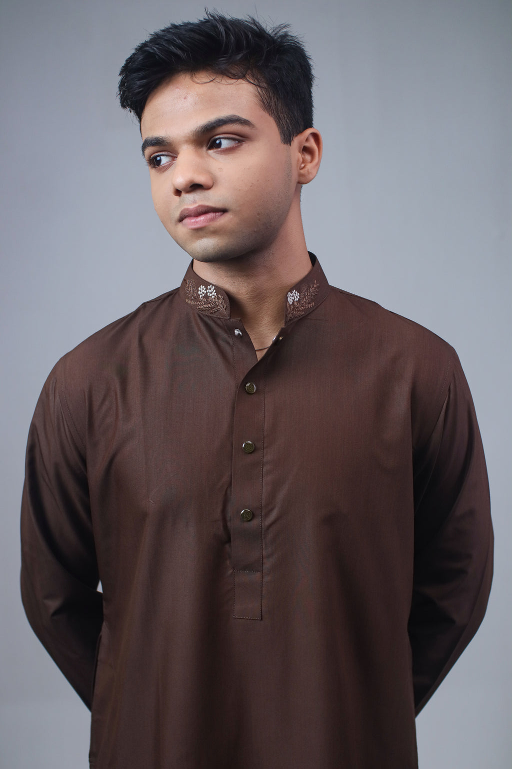 Chocolate Embroidered Panjabi