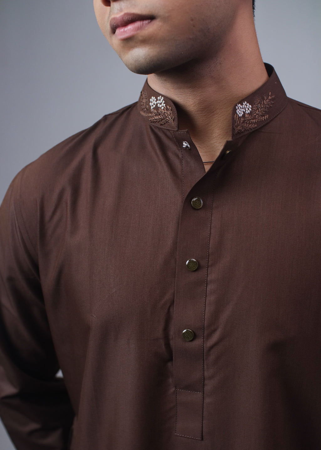 Chocolate Embroidered Panjabi
